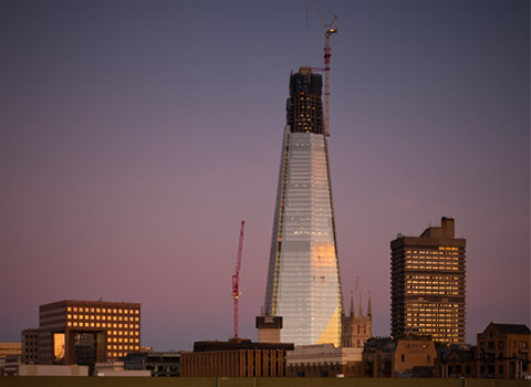 The Shard during construction