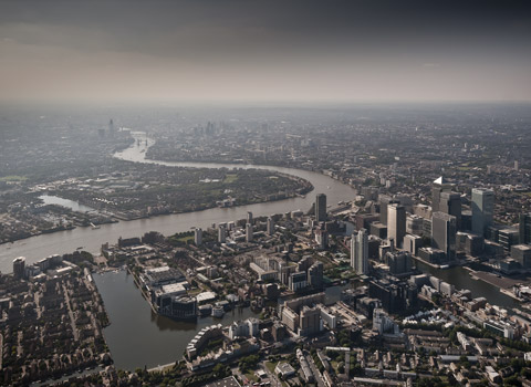 London photographed from the air