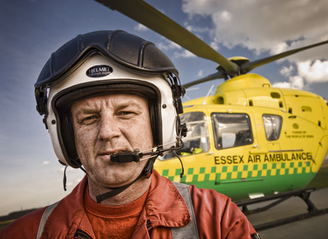 Portrait of crew member of the Essex air ambulance