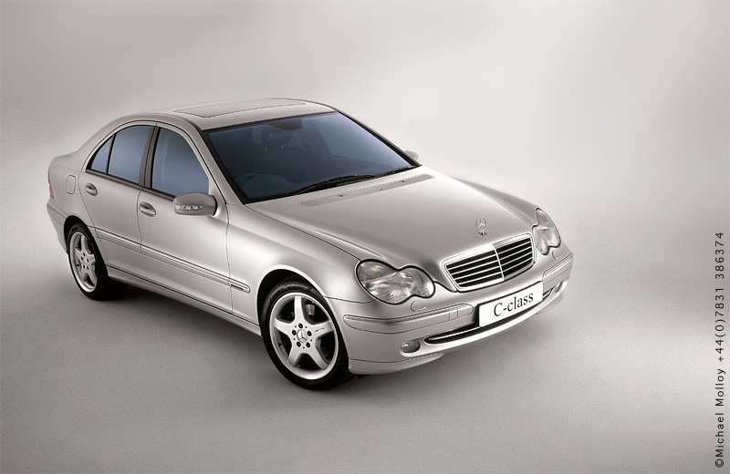 Mercedes C-Class photographed in a studio