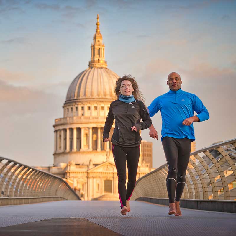 Runners photographed at St Pauls in London
