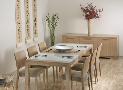 Dining room furniture in a roomset
