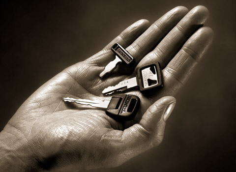 Several keys in a hand