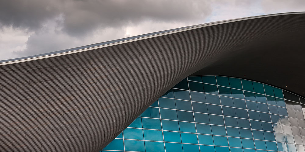 The London Aquatics Centre in Stratford designed by architect Zaha Hadid