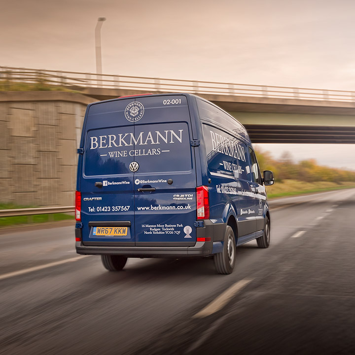 A delivery van from behind.