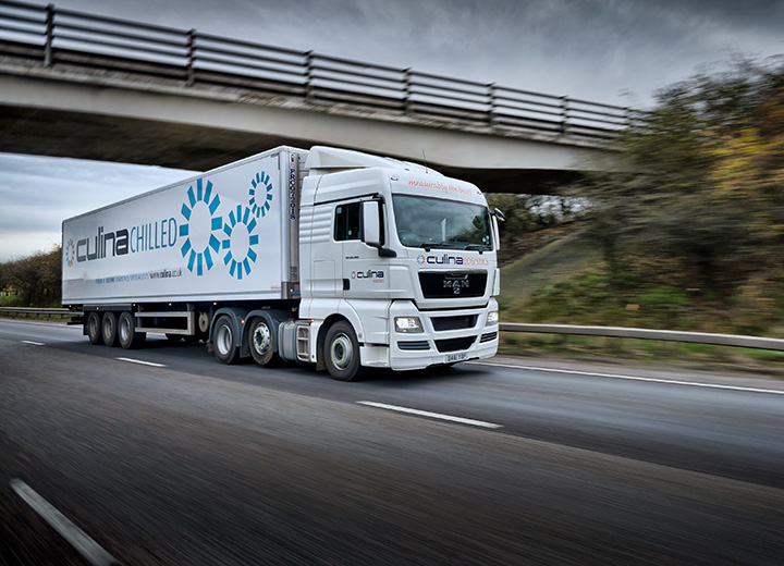 A lorry on a motorway in Bedfordshire photographed for a logistics company.