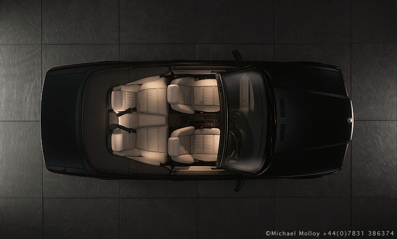 Overhead Car Photography of convertable BMW