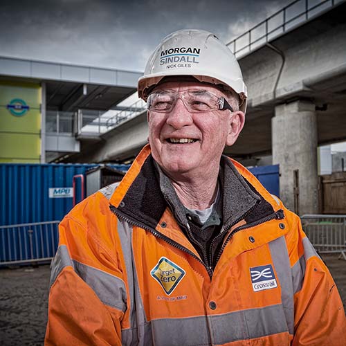 A worker on a Crossrail construction site.