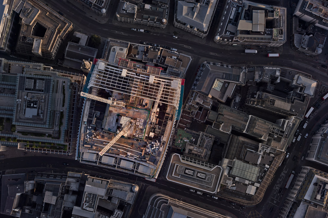 Aerial photograph of a construction Site