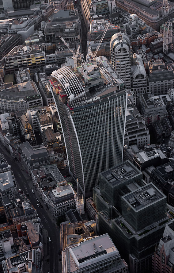 Aerial photography of a London building site