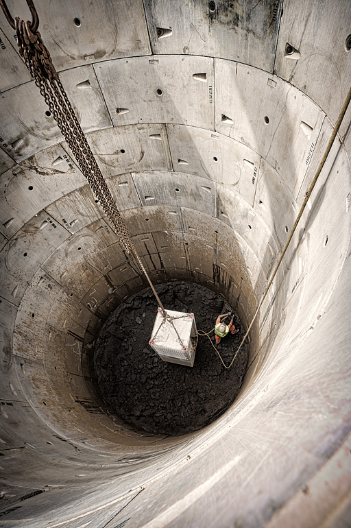 Construction site excavation