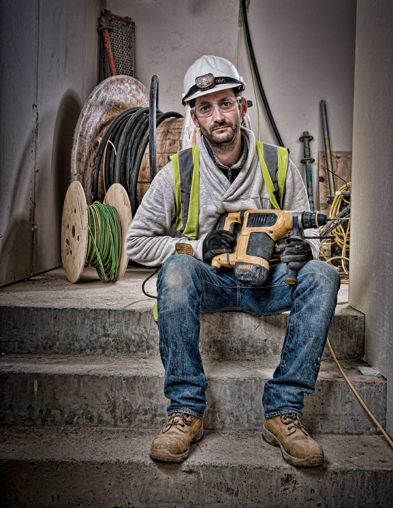 Worker resting on a Construction Site