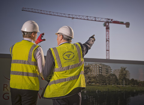Inspection of a construction site by The Considerate Constructors Scheme