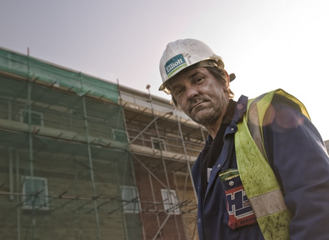 Construction worker on a building site