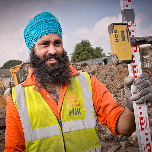 Worker from Hill photographed on a London construction site