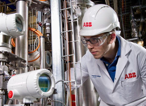 Student at ABB facility at Imperial College in central London
