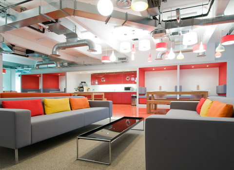 Modern, colourful office space
