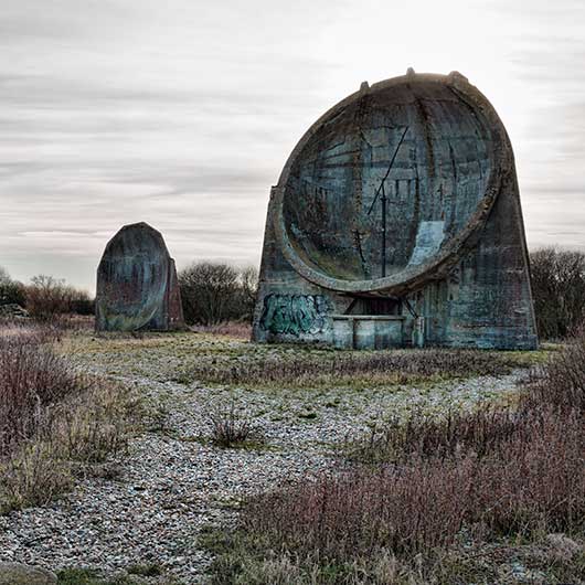 The Sound Mirrors at Denge near Dungeness in Kent