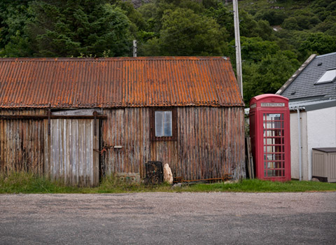 Old phone box in a rural setting