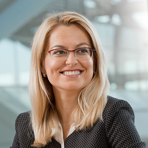 Woman in Central London office photographed for a profile picture