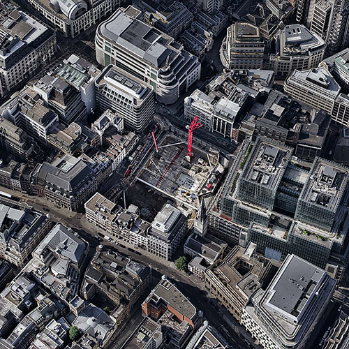 Photograph of london financial district from the air